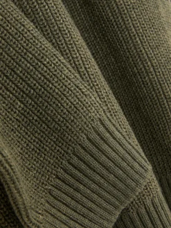 Jersey De Punto Acanalado Con Media Cremallera