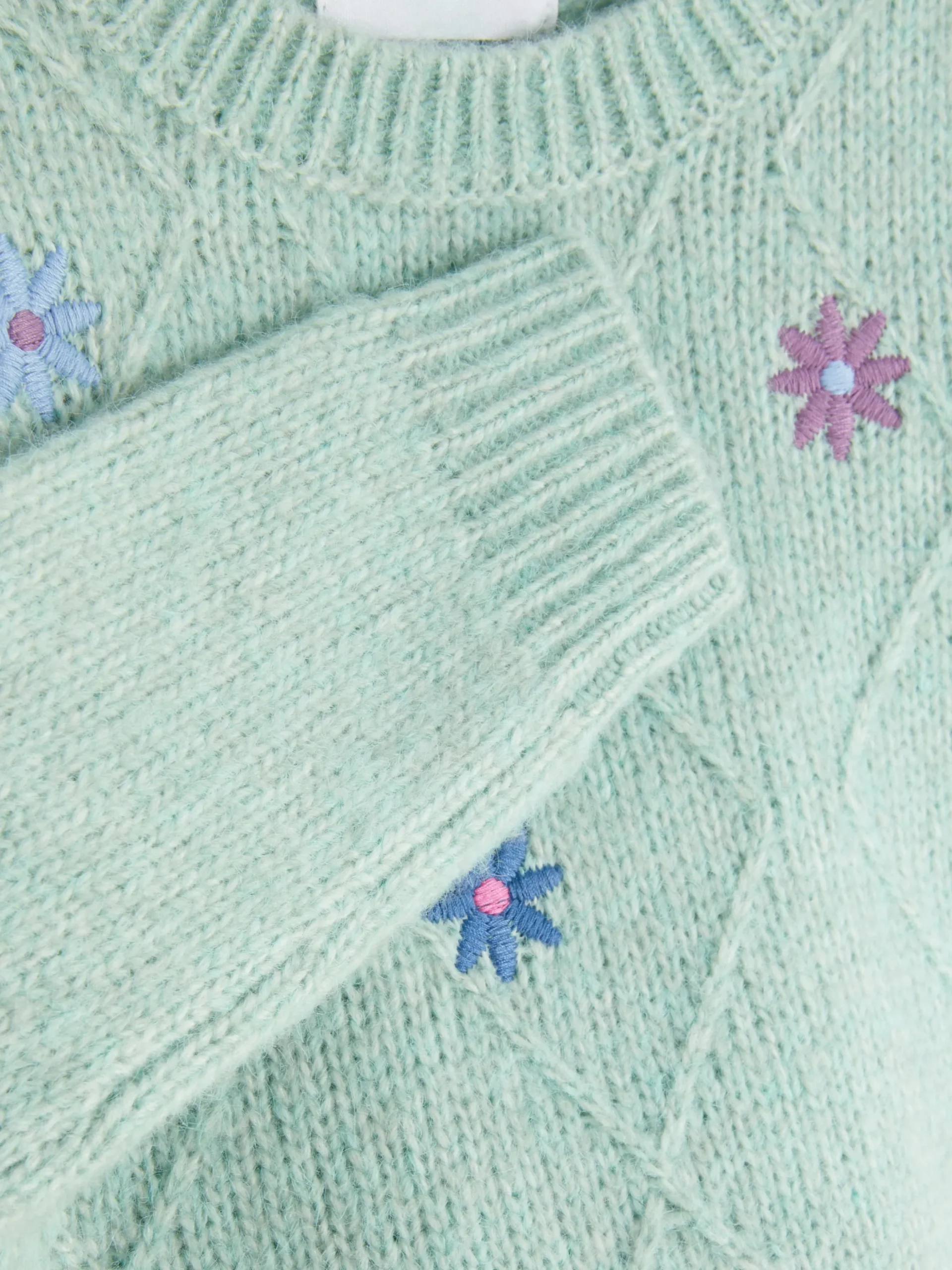 Jersey De Punto Bordado Con Flores