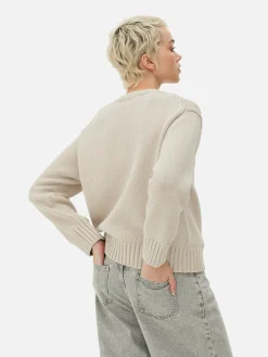 Jersey De Punto Con Cuello Redondo