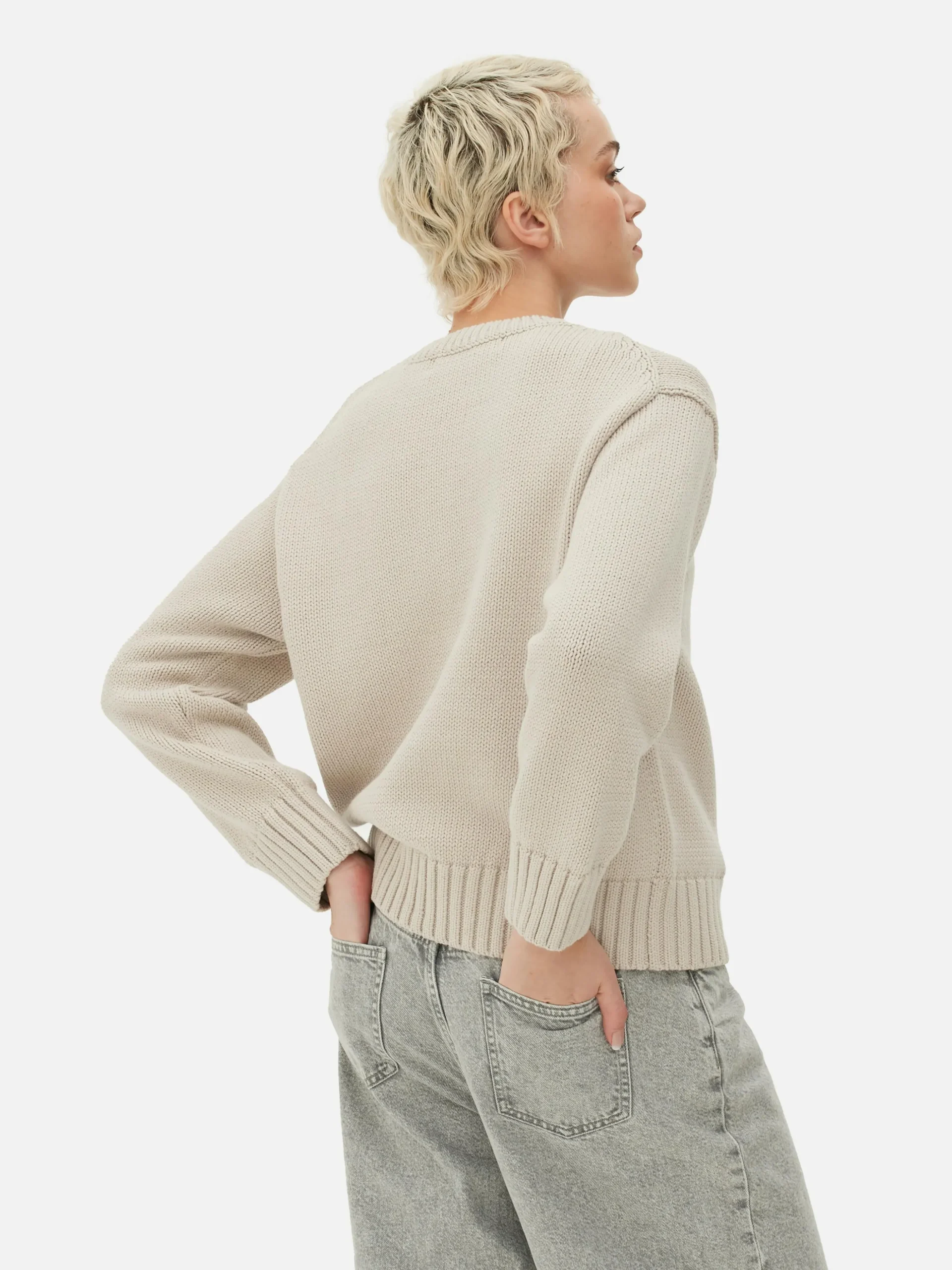 Jersey De Punto Con Cuello Redondo