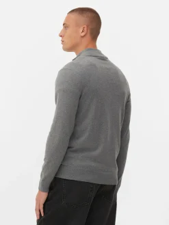 Jersey De Punto Con Media Cremallera