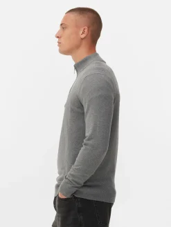 Jersey De Punto Con Media Cremallera