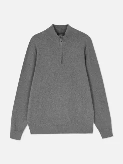 Jersey De Punto Con Media Cremallera