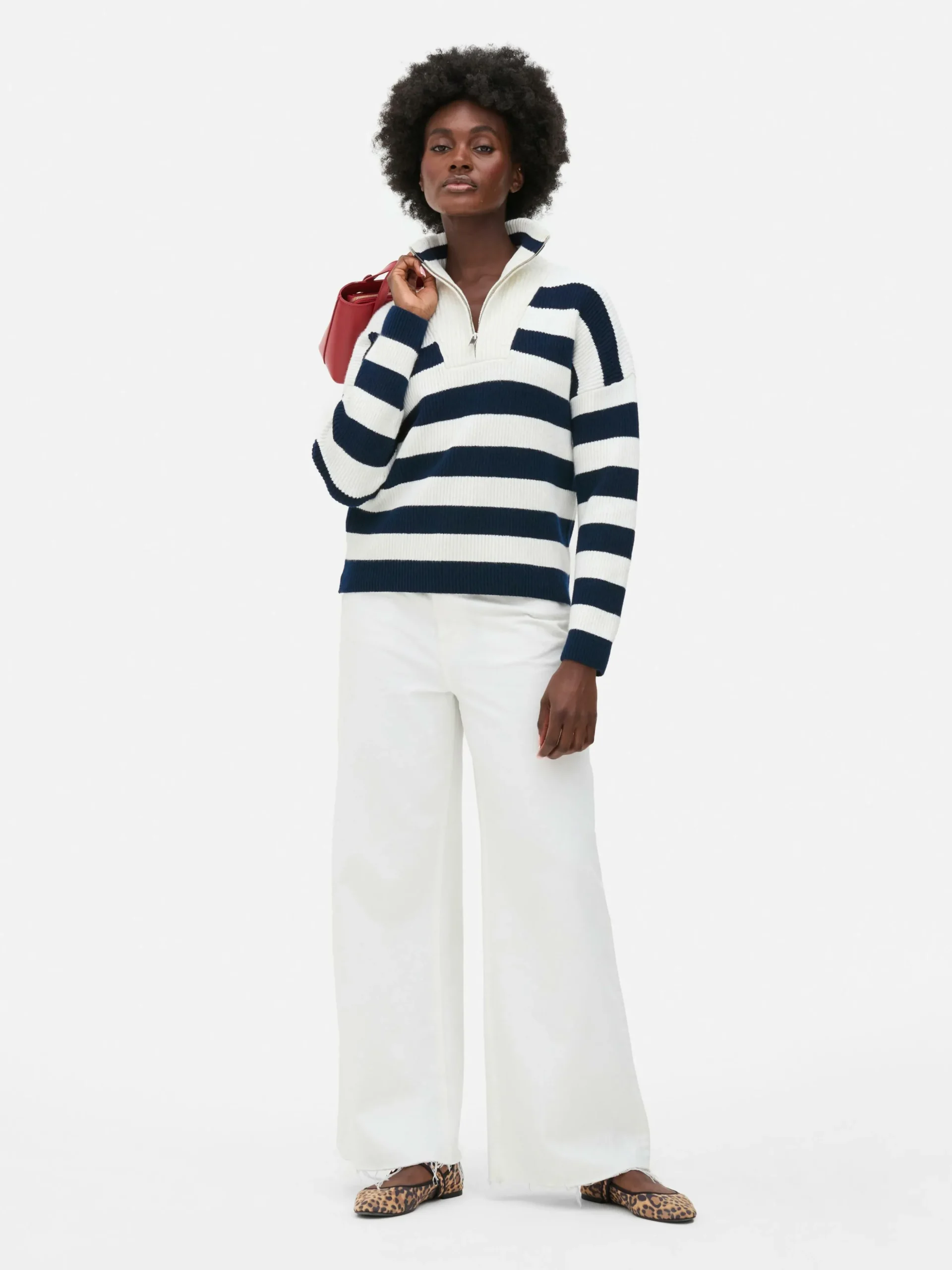 Jersey De Punto Con Media Cremallera