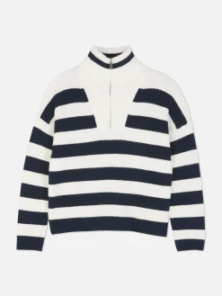 Jersey De Punto Con Media Cremallera