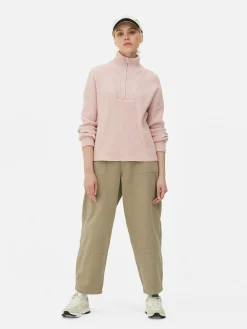 Jersey De Punto Con Media Cremallera