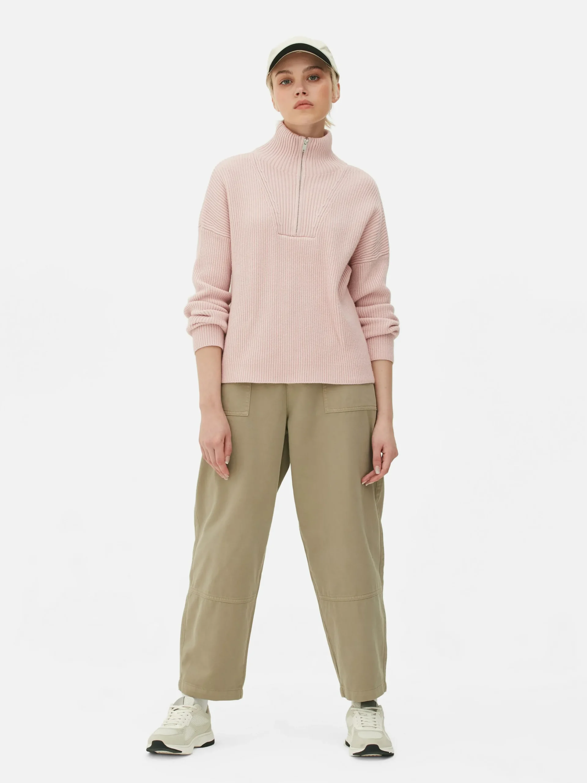 Jersey De Punto Con Media Cremallera