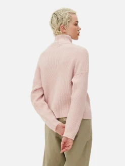 Jersey De Punto Con Media Cremallera