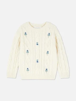 Jersey De Punto De Ochos Con Flores Bordadas