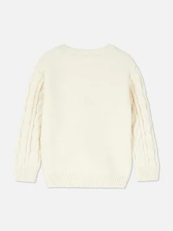 Jersey De Punto De Ochos Con Flores Bordadas