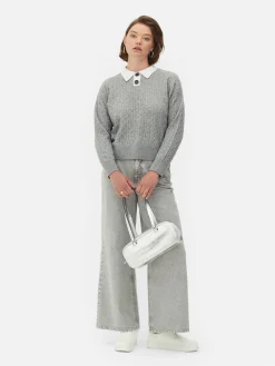 Jersey De Punto De Ochos Con Cuello