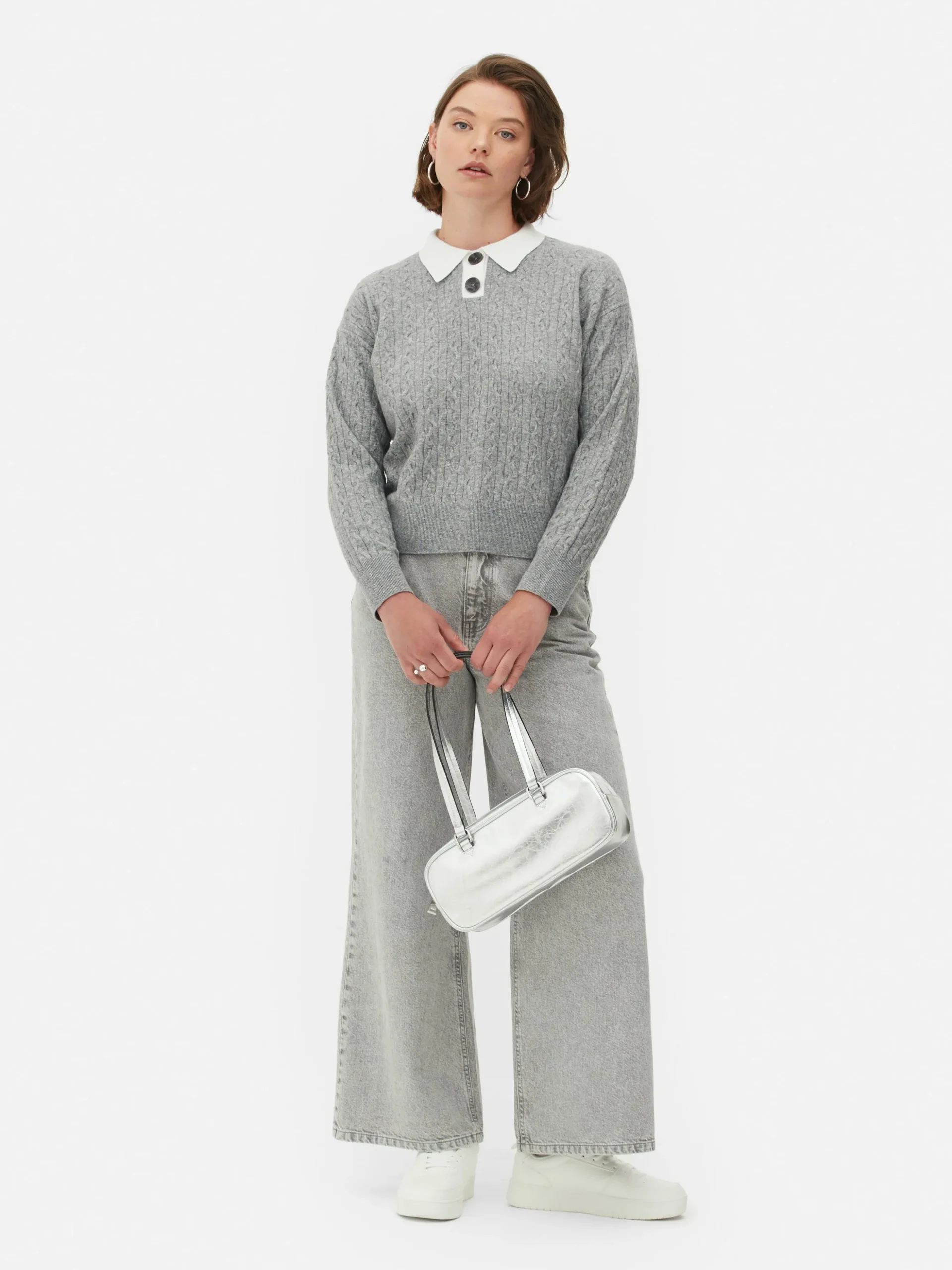 Jersey De Punto De Ochos Con Cuello