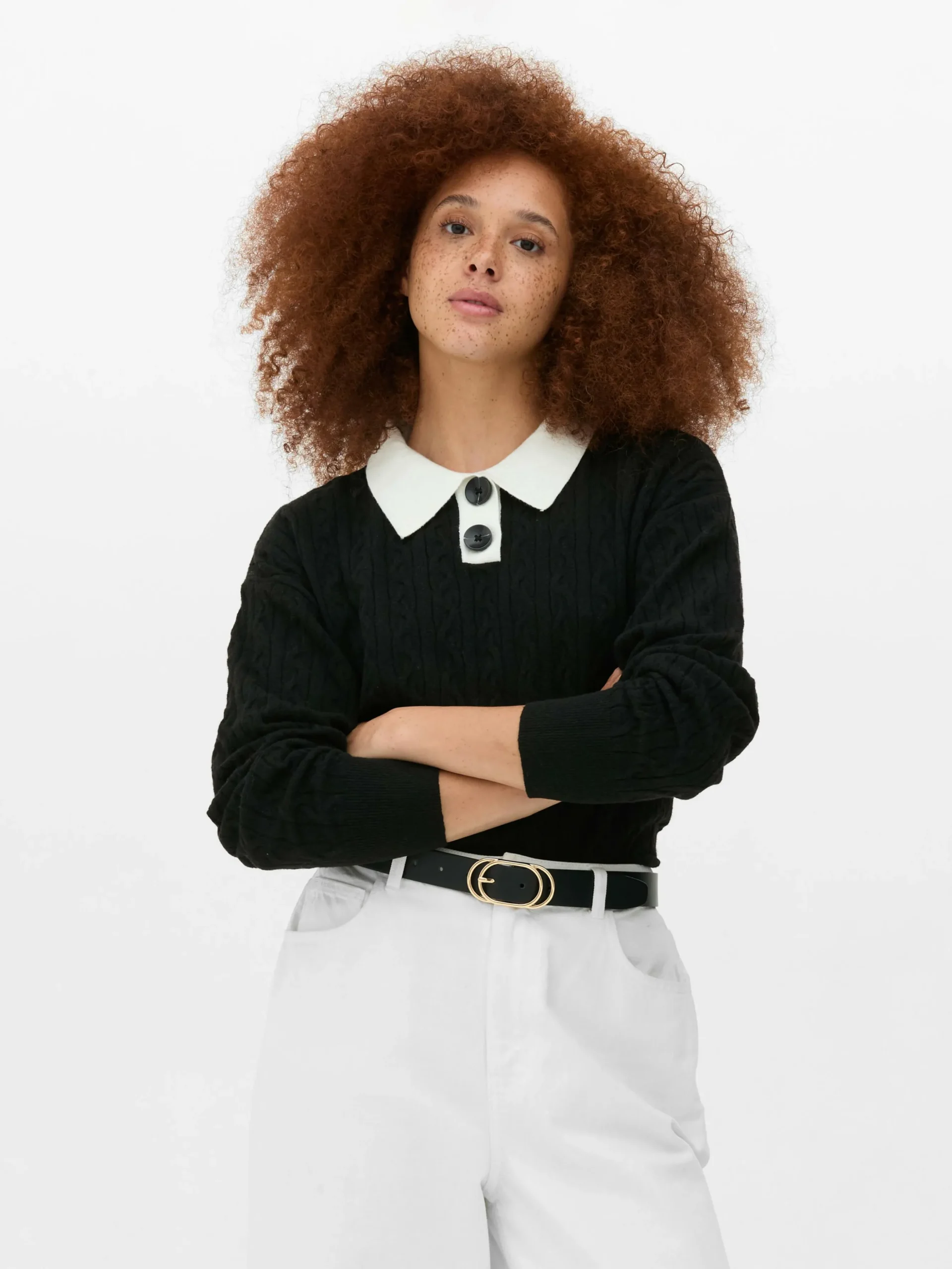 Jersey De Punto De Ochos Con Cuello