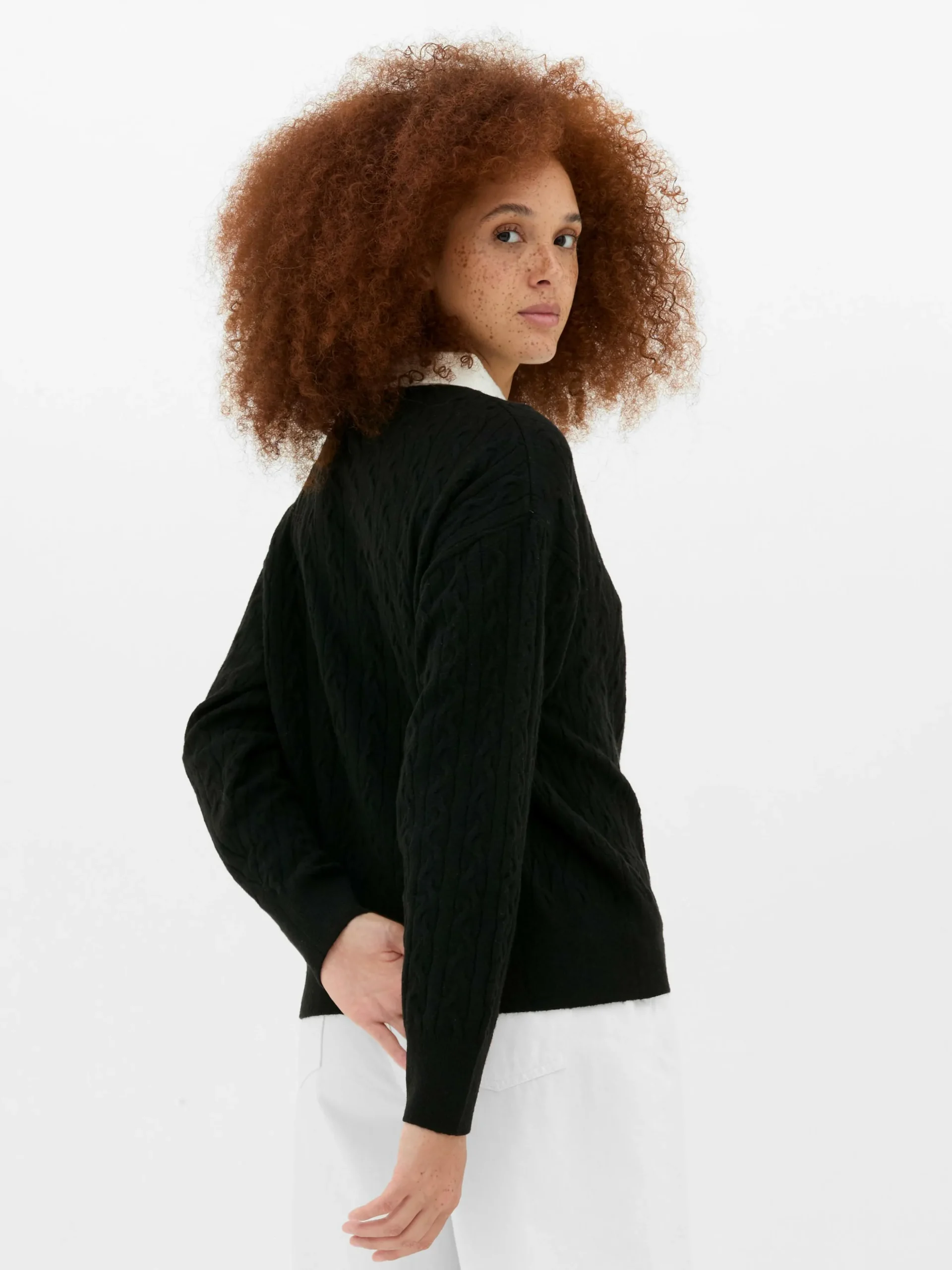 Jersey De Punto De Ochos Con Cuello