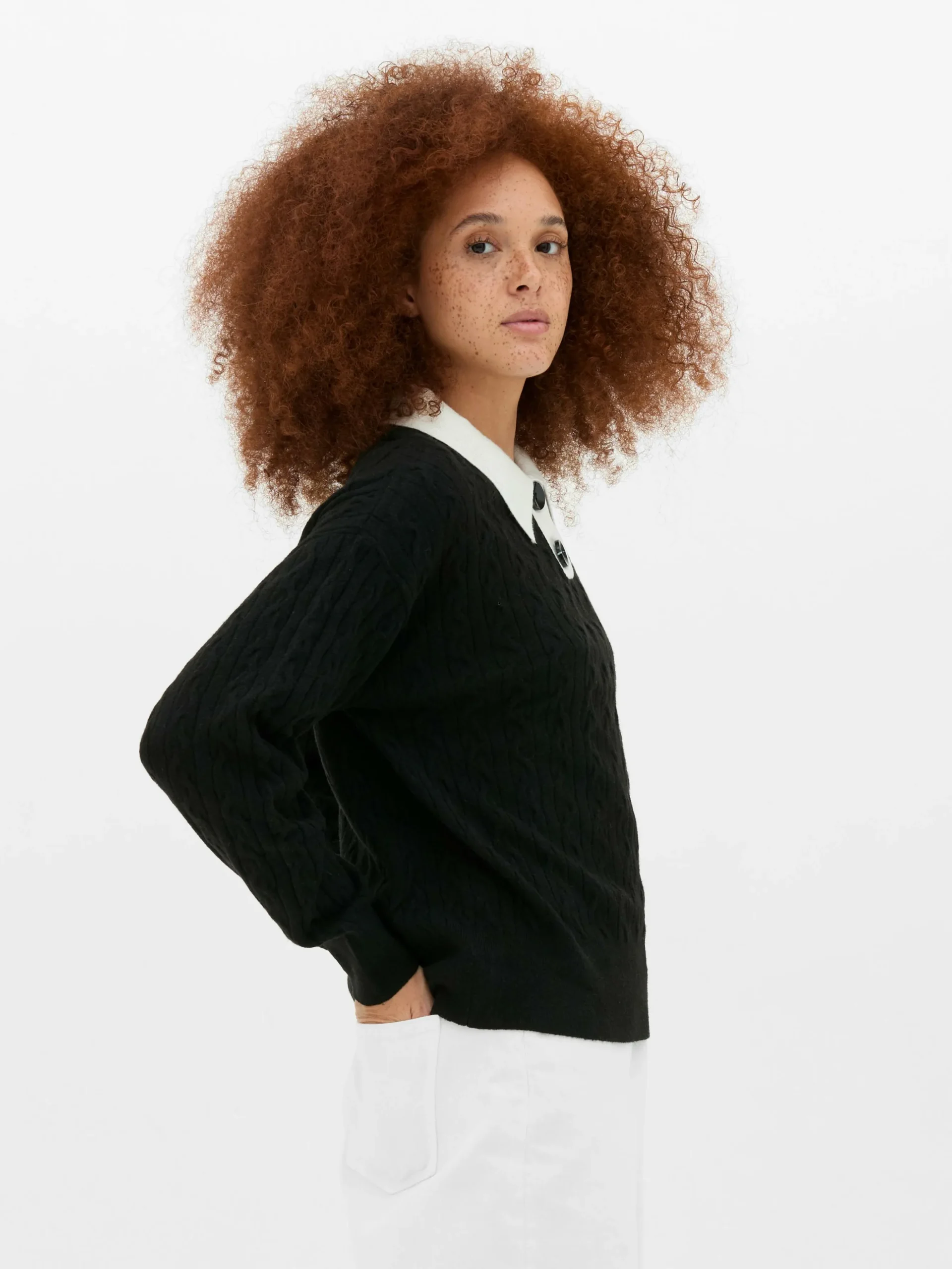 Jersey De Punto De Ochos Con Cuello