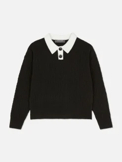 Jersey De Punto De Ochos Con Cuello