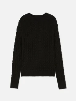 Jersey De Punto De Ochos De Cuello Alto