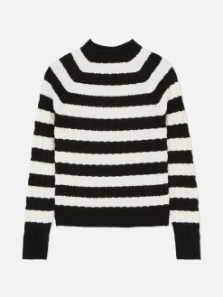 Jersey De Punto De Ochos De Cuello Alto