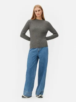 Jersey De Punto De Ochos De Cuello Alto