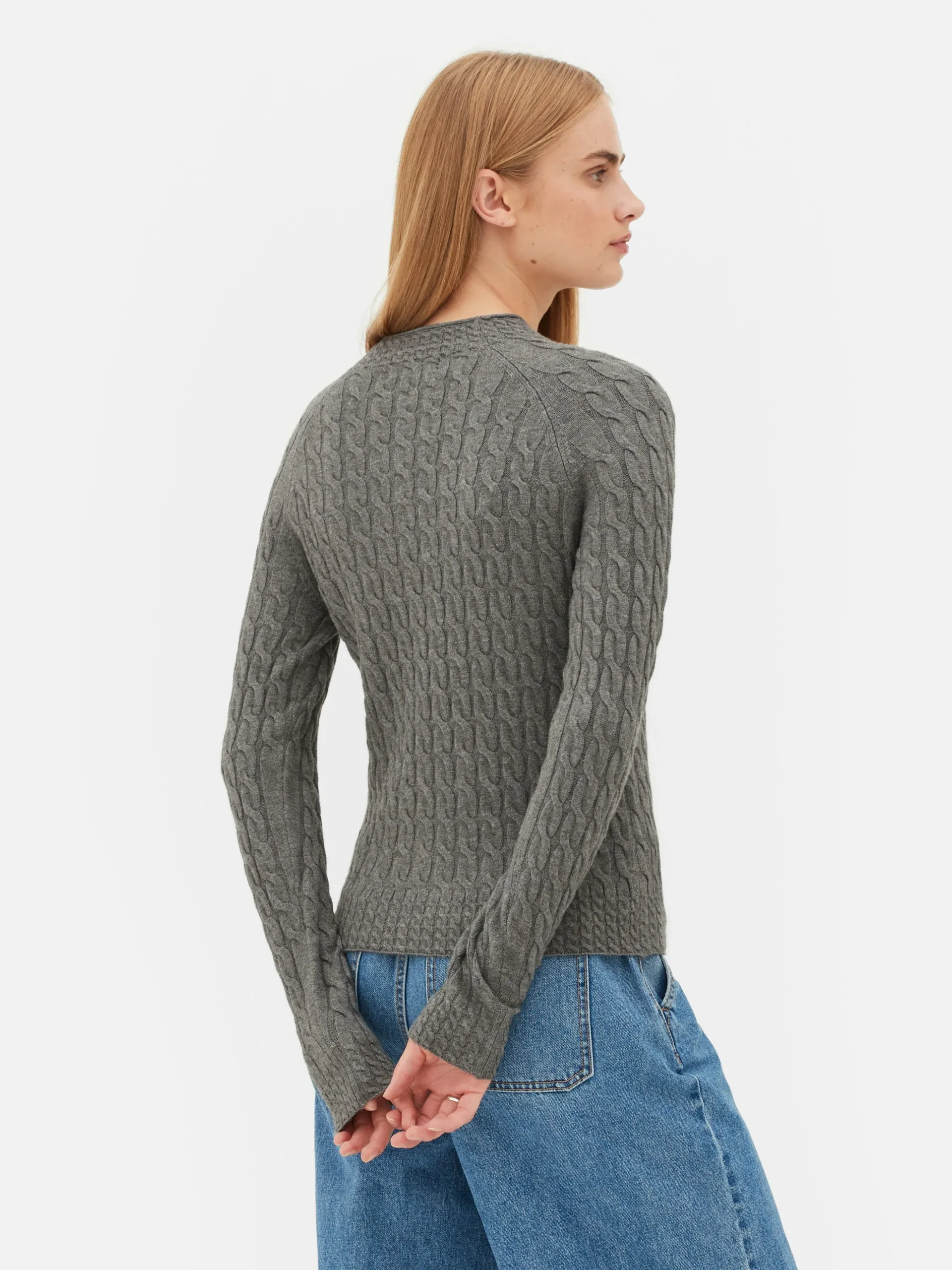 Jersey De Punto De Ochos De Cuello Alto