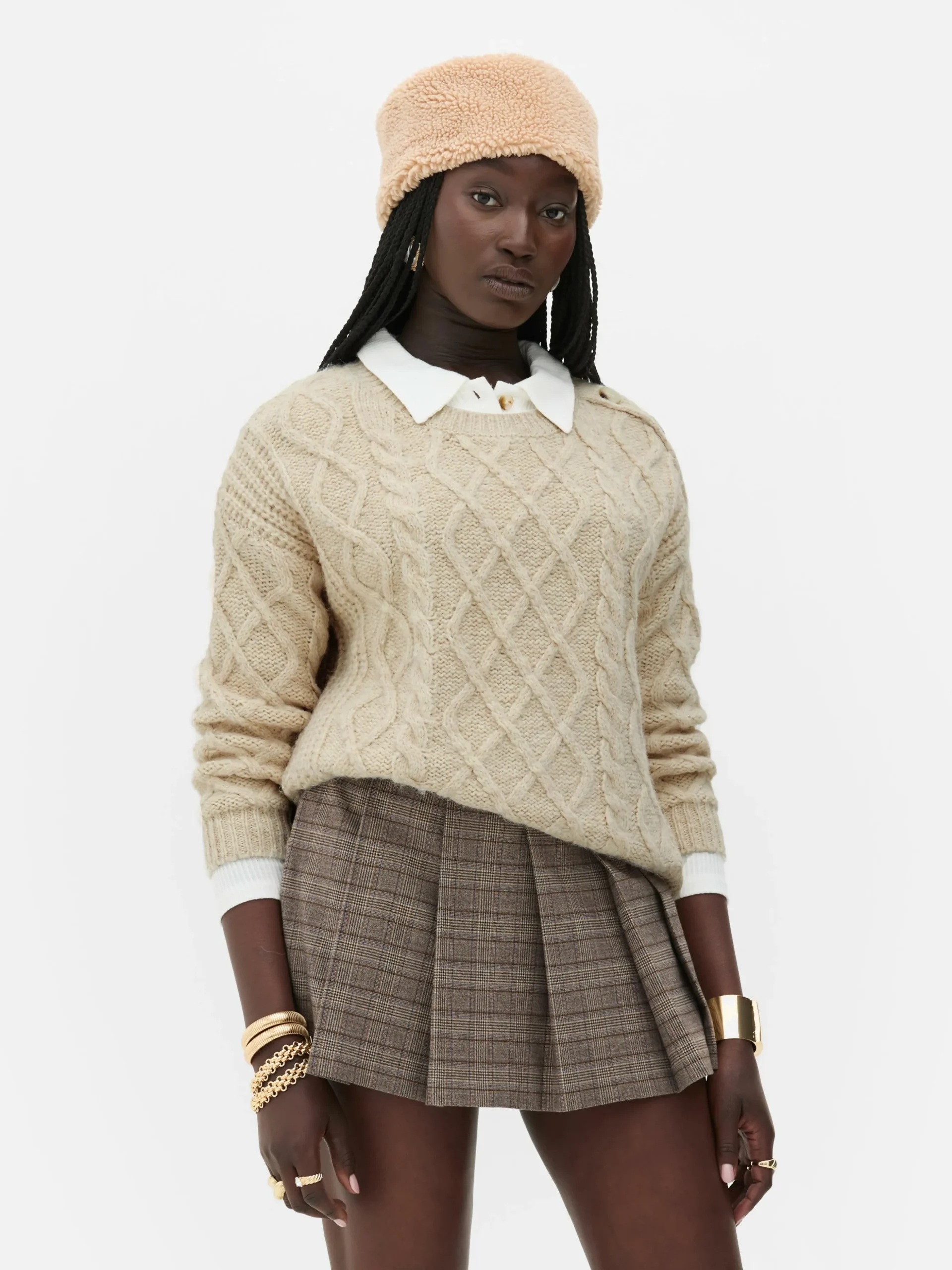 Jersey De Punto De Ochos Con Botones De Rita Ora