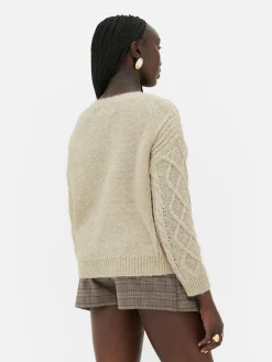 Jersey De Punto De Ochos Con Botones De Rita Ora