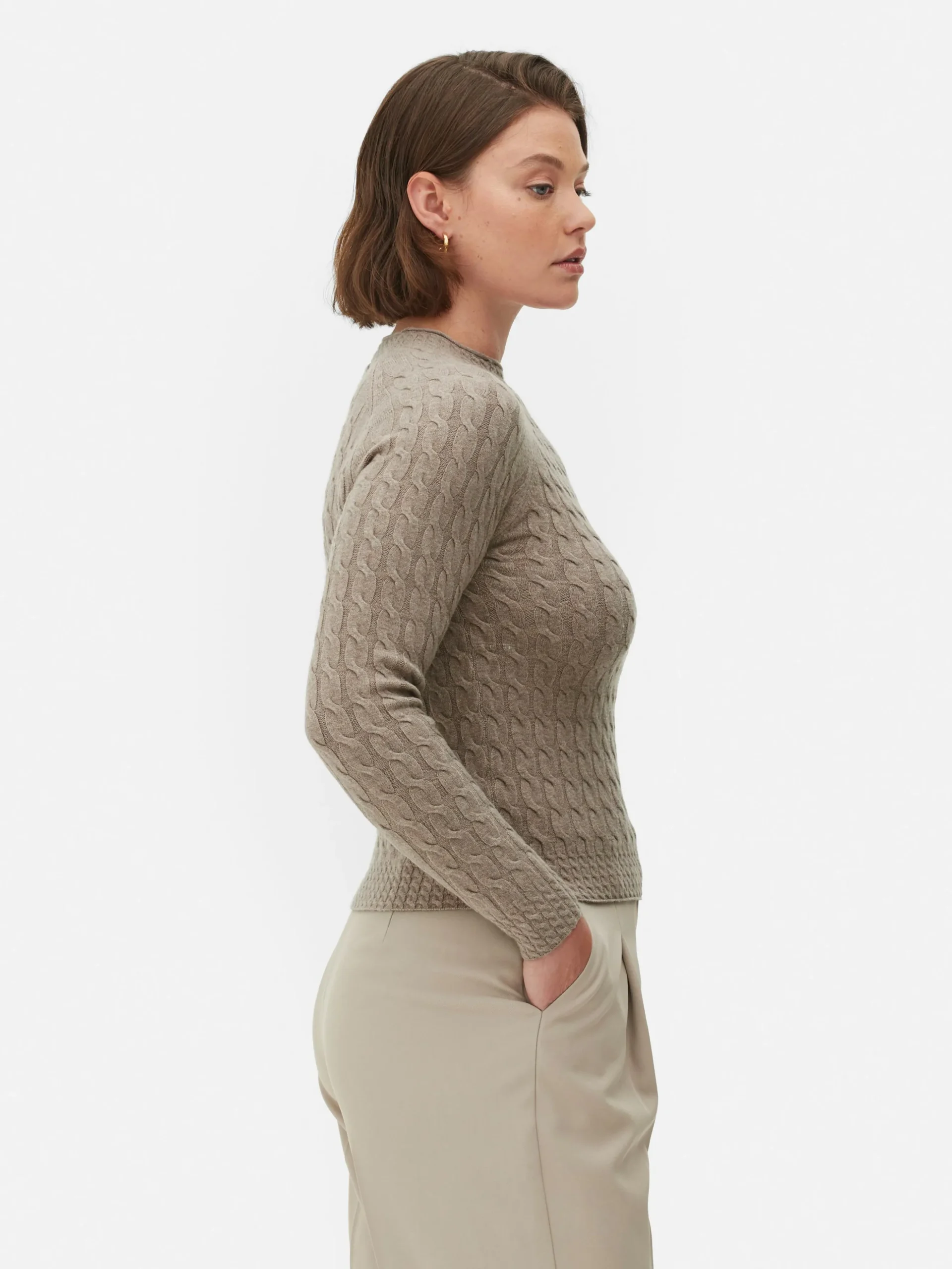 Jersey De Punto De Ochos De Cuello Alto