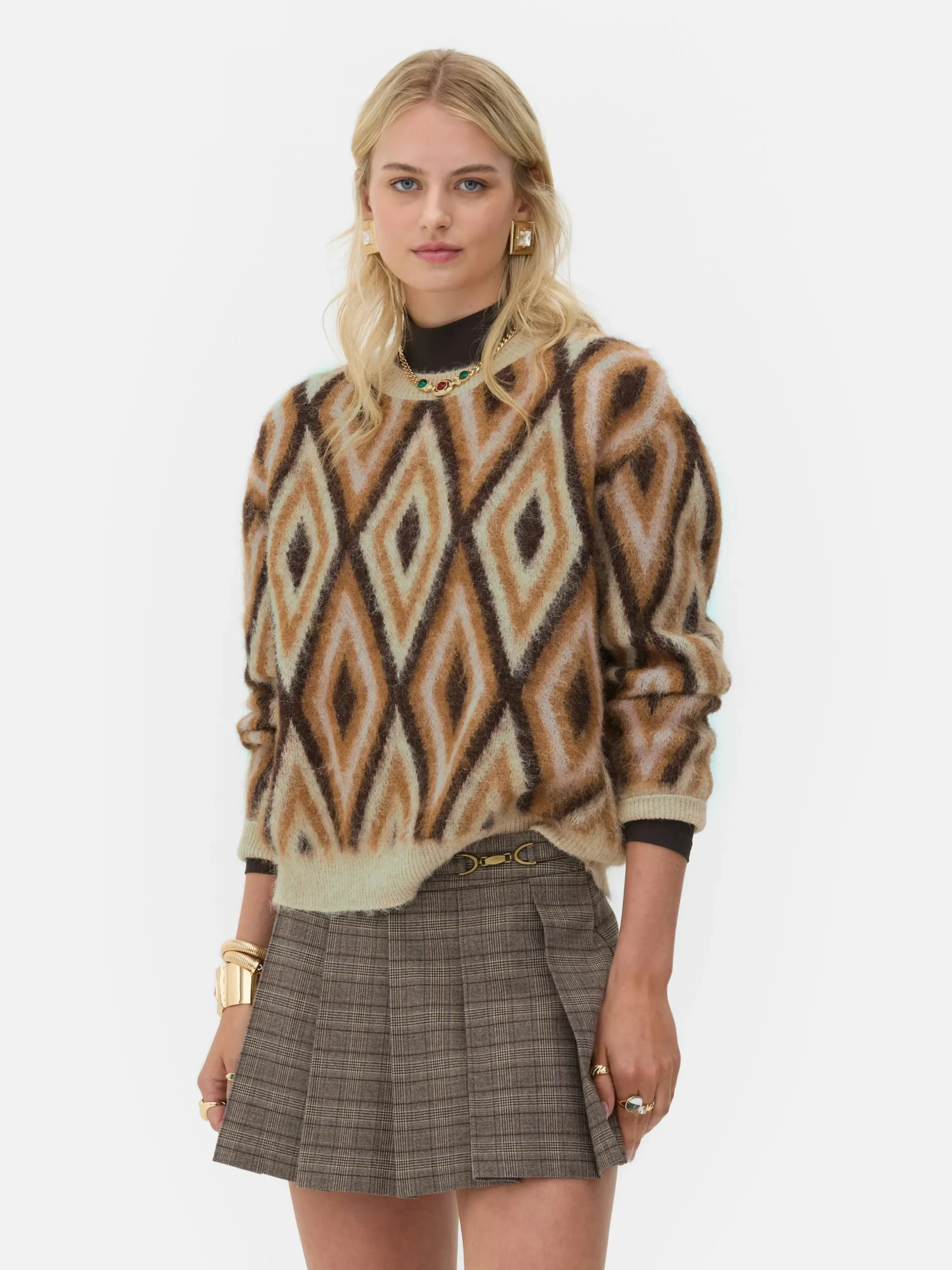 Jersey De Punto De Rombos De Rita Ora