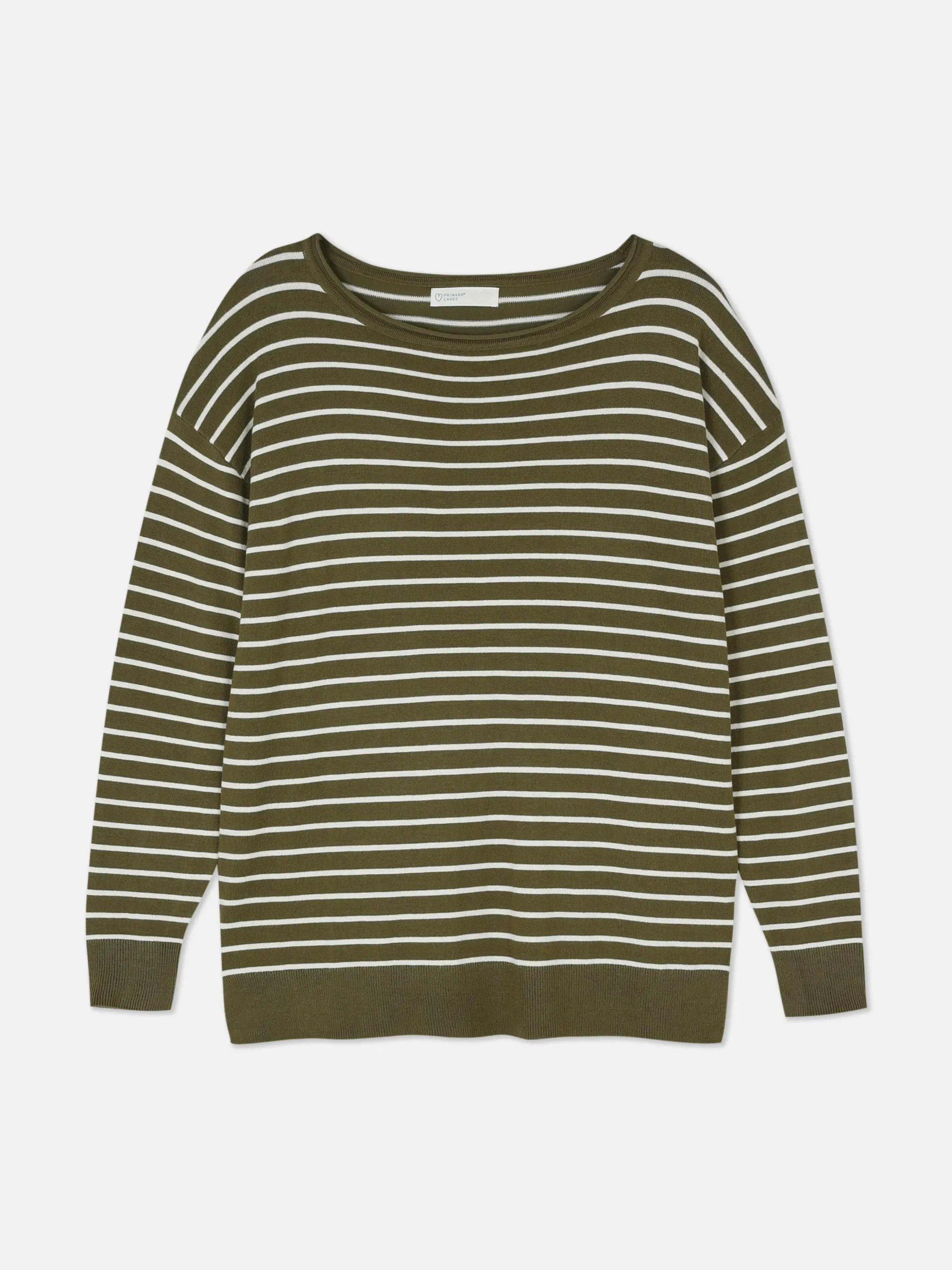 Jersey De Punto Fino A Rayas Con Cuello Barco