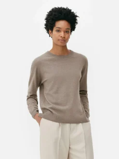 Jersey De Punto Fino Con Cuello Redondo