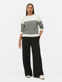 Jersey De Punto Fino Con Cuello Redondo