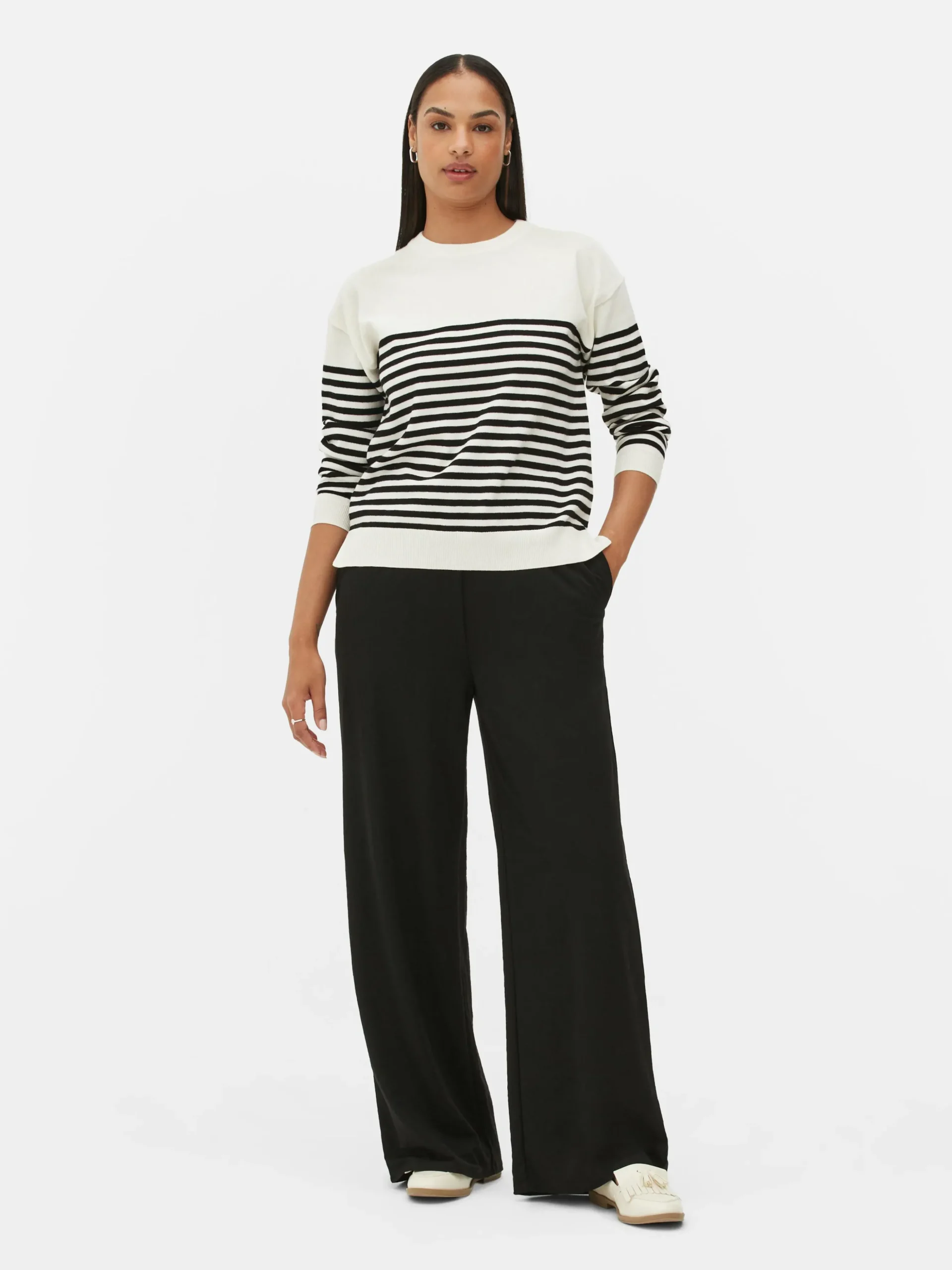 Jersey De Punto Fino Con Cuello Redondo