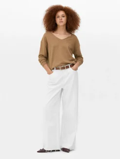 Jersey De Punto Fino Con Cuello De Pico