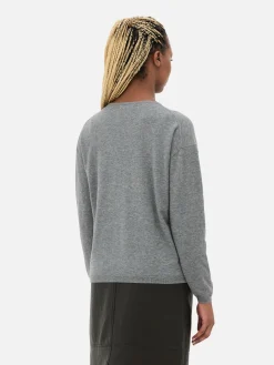 Jersey De Punto Fino Con Cuello De Pico