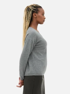 Jersey De Punto Fino Con Cuello De Pico