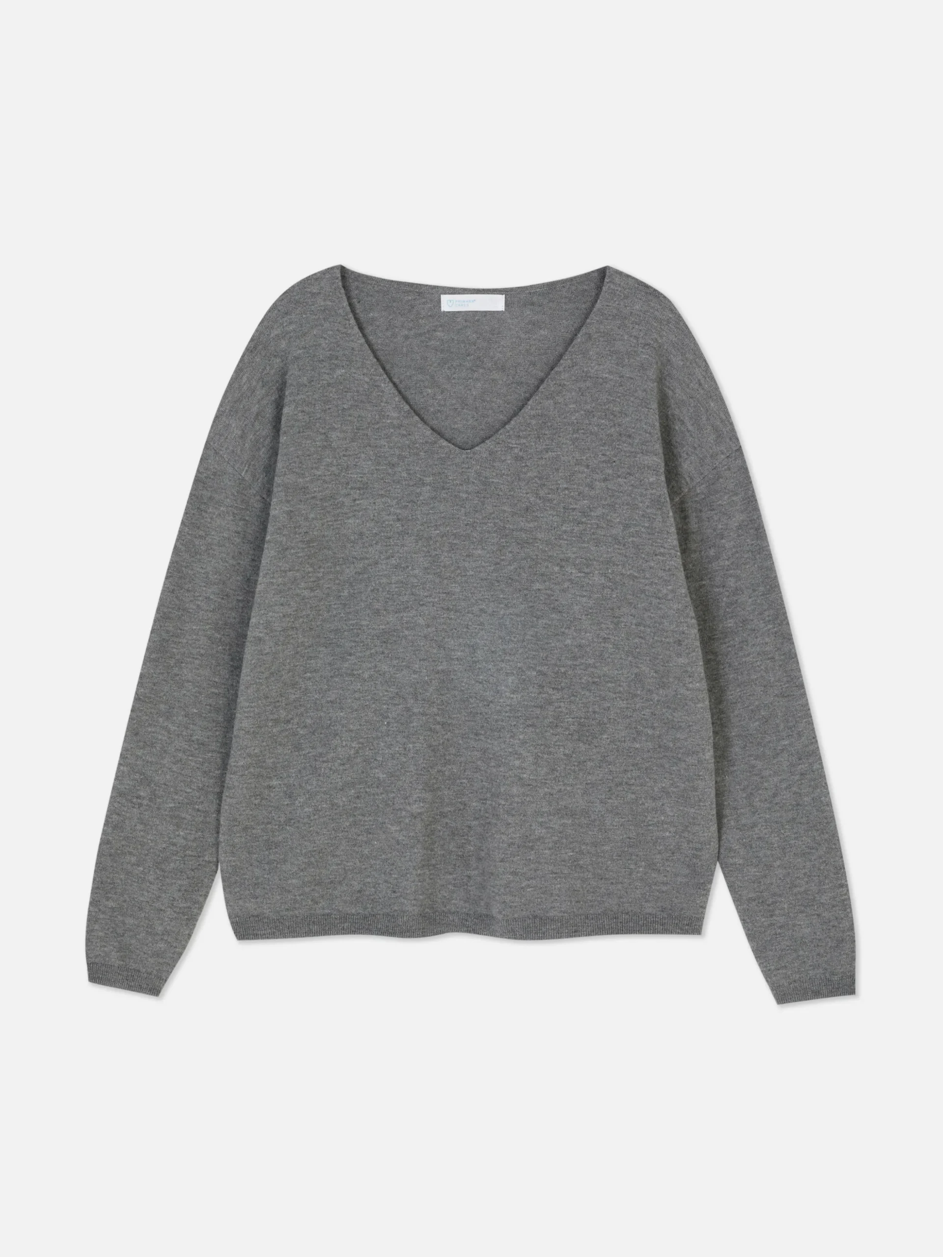 Jersey De Punto Fino Con Cuello De Pico