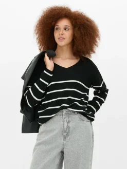 Jersey De Punto Fino Con Cuello De Pico