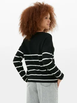 Jersey De Punto Fino Con Cuello De Pico