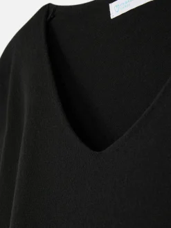 Jersey De Punto Fino Con Cuello De Pico