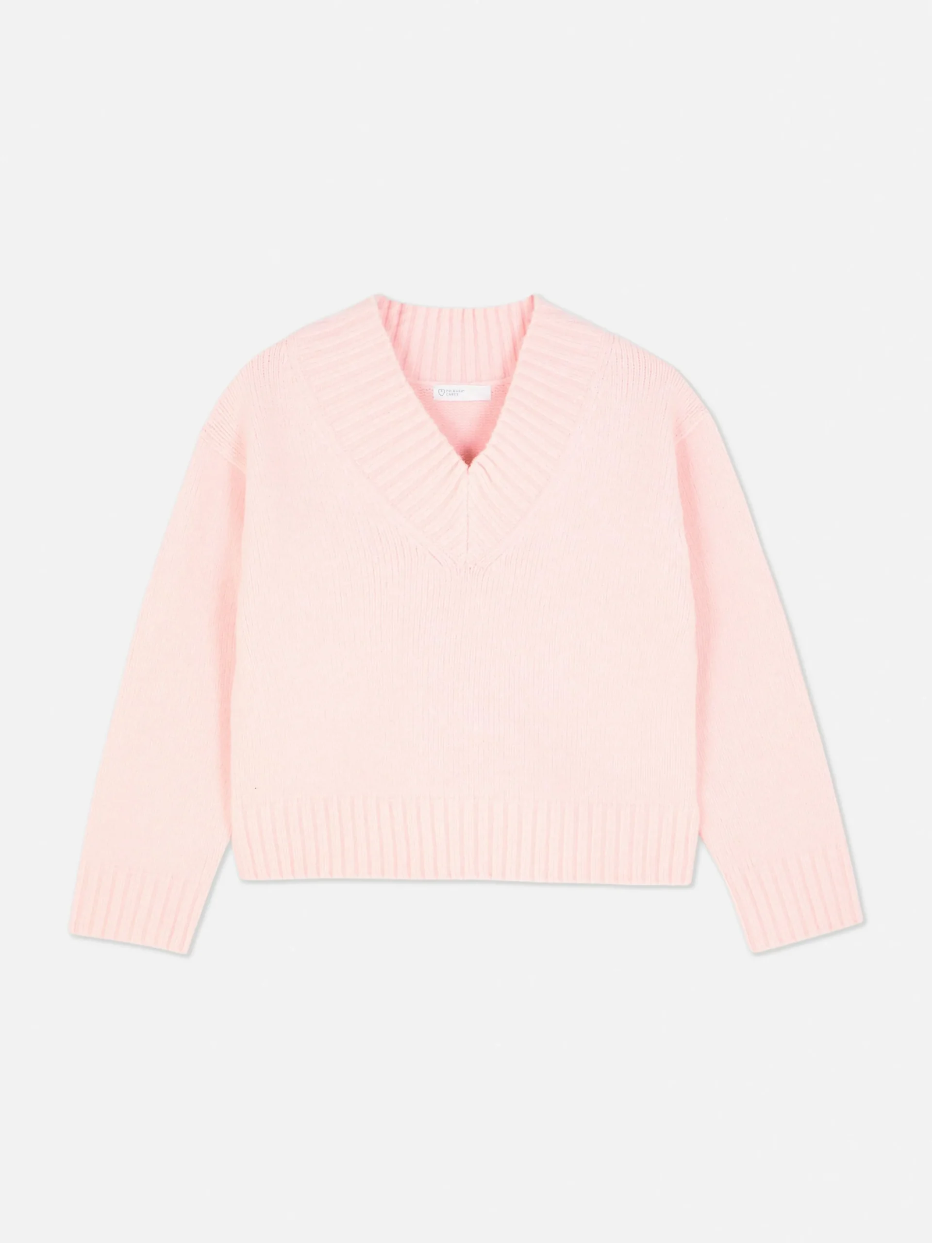 Jersey De Punto Grueso Con Cuello De Pico