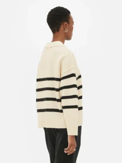 Jersey De Rayas Con Cuello Tipo Polo