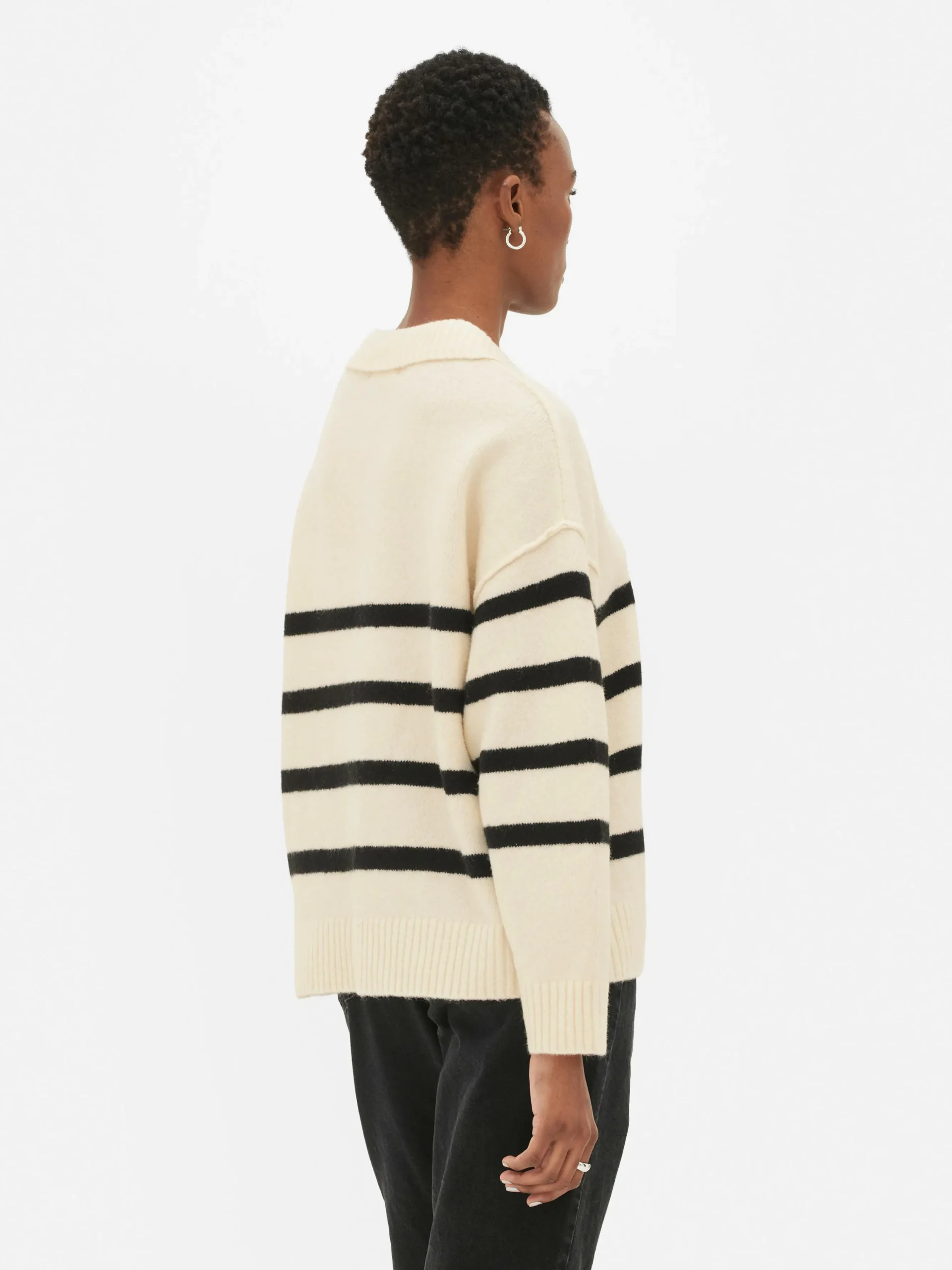 Jersey De Rayas Con Cuello Tipo Polo