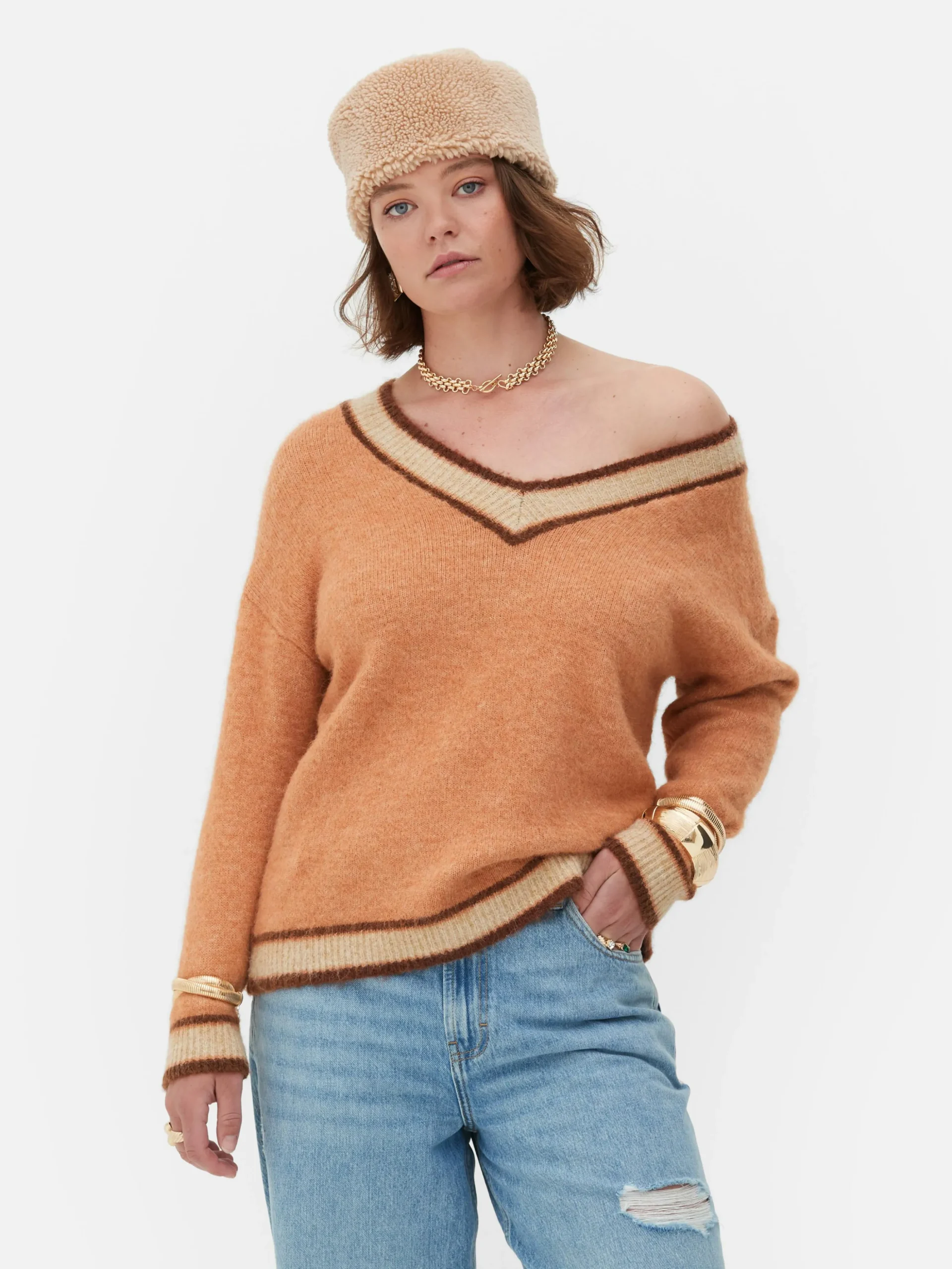 Jersey Vintage Con Cuello De Pico De Rita Ora