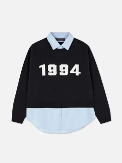 Jersey Y Camisa De Punto Con Eslogan Dos En Uno