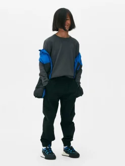 Joggers De Popelina Con Bajos Ajustados