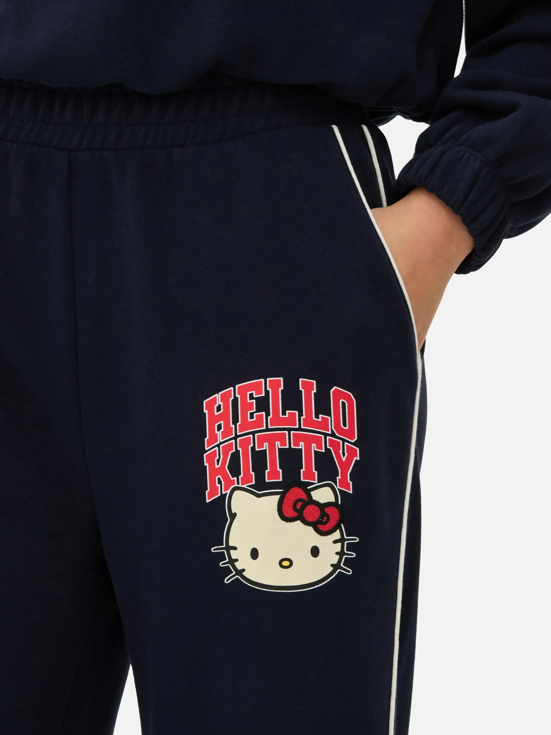 Joggers Rectos Con Raya Lateral De Hello Kitty