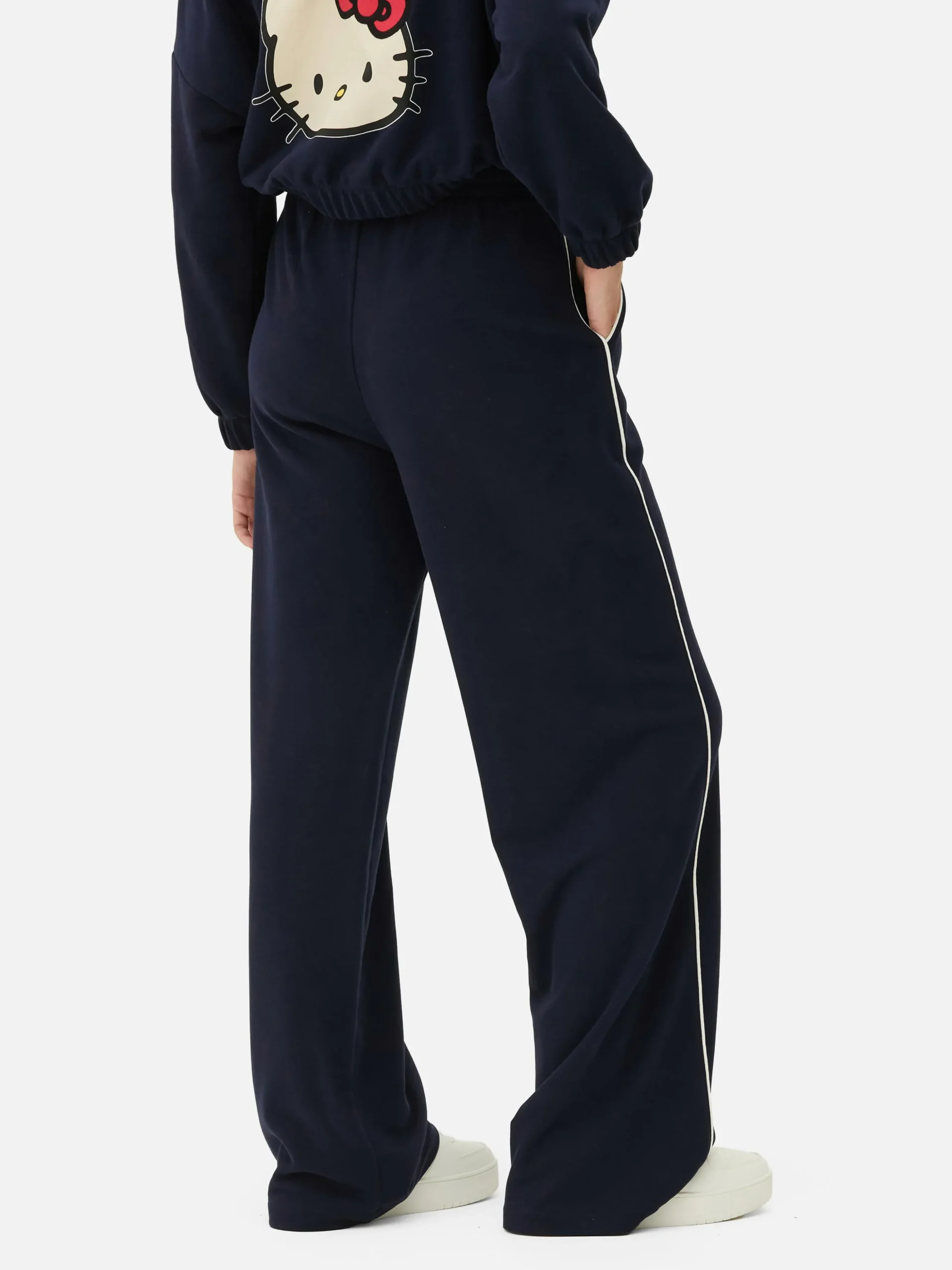 Joggers Rectos Con Raya Lateral De Hello Kitty