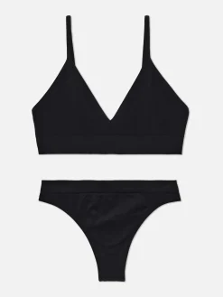 Juego De Bralette Y Tanga Triangular Sin Costuras