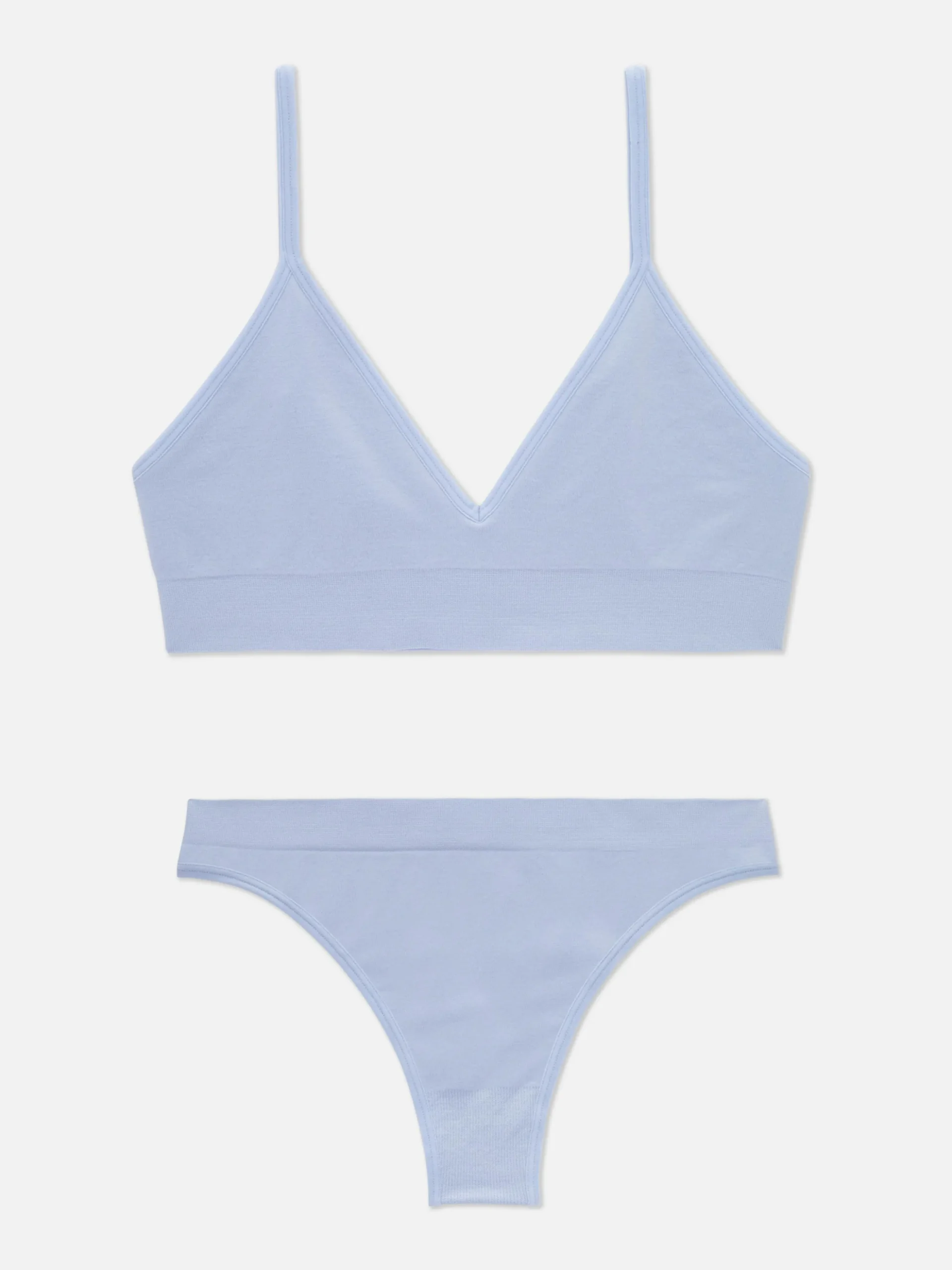 Juego De Bralette Y Tanga Triangular Sin Costuras