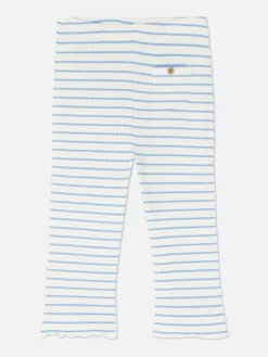 Leggings Acampanados Y Acanalados A Rayas